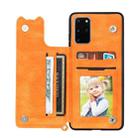For Samsung Galaxy S20 Mandala Embossed PU + TPU Case with Holder & Card Slots & Photo Frame & Strap(Yellow) - 3