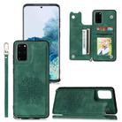 For Samsung Galaxy S20 Mandala Embossed PU + TPU Case with Holder & Card Slots & Photo Frame & Strap(Green) - 1