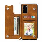 For Samsung Galaxy S20 Plus Mandala Embossed PU + TPU Case with Holder & Card Slots & Photo Frame & Strap(Brown) - 3