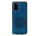 For Samsung Galaxy S20 Plus Mandala Embossed PU + TPU Case with Holder & Card Slots & Photo Frame & Strap(Blue) - 2