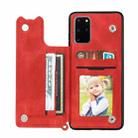For Samsung Galaxy S20 Ultra Mandala Embossed PU + TPU Case with Holder & Card Slots & Photo Frame & Strap(Red) - 3