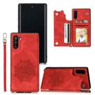 For Samsung Galaxy Note 10 Mandala Embossed PU + TPU Case with Holder & Card Slots & Photo Frame & Strap(Red) - 1