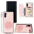 For Samsung Galaxy Note 10 Mandala Embossed PU + TPU Case with Holder & Card Slots & Photo Frame & Strap(Rose Gold) - 1