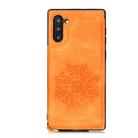 For Samsung Galaxy Note 10 Mandala Embossed PU + TPU Case with Holder & Card Slots & Photo Frame & Strap(Yellow) - 2