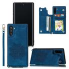 For Samsung Galaxy Note 10 Mandala Embossed PU + TPU Case with Holder & Card Slots & Photo Frame & Strap(Blue) - 1