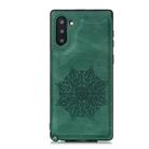 For Samsung Galaxy Note 10 Mandala Embossed PU + TPU Case with Holder & Card Slots & Photo Frame & Strap(Green) - 2