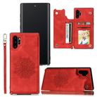 For Samsung Galaxy Note 10 Plus Mandala Embossed PU + TPU Case with Holder & Card Slots & Photo Frame & Strap(Red) - 1