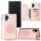 For Samsung Galaxy Note 10 Plus Mandala Embossed PU + TPU Case with Holder & Card Slots & Photo Frame & Strap(Rose Gold) - 1