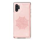 For Samsung Galaxy Note 10 Plus Mandala Embossed PU + TPU Case with Holder & Card Slots & Photo Frame & Strap(Rose Gold) - 2