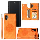 For Samsung Galaxy Note 10 Plus Mandala Embossed PU + TPU Case with Holder & Card Slots & Photo Frame & Strap(Yellow) - 1