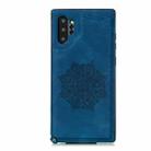 For Samsung Galaxy Note 10 Plus Mandala Embossed PU + TPU Case with Holder & Card Slots & Photo Frame & Strap(Blue) - 1