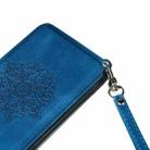For Samsung Galaxy Note 10 Plus Mandala Embossed PU + TPU Case with Holder & Card Slots & Photo Frame & Strap(Blue) - 5