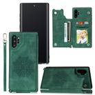 For Samsung Galaxy Note 10 Plus Mandala Embossed PU + TPU Case with Holder & Card Slots & Photo Frame & Strap(Green) - 1