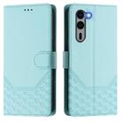 For Fujitsu Arrows We2 Plus Honeycomb Embossing RFID Leather Phone Case(Mint Green) - 2