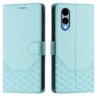 For Fujitsu Arrows We2 Honeycomb Embossing RFID Leather Phone Case(Mint Green) - 2