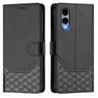 For Fujitsu Arrows We2 Honeycomb Embossing RFID Leather Phone Case(Black) - 2