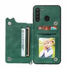 For Samsung Galaxy A21 Mandala Embossed PU + TPU Case with Holder & Card Slots & Photo Frame & Strap(Green) - 3
