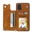 For Samsung Galaxy A31 Mandala Embossed PU + TPU Case with Holder & Card Slots & Photo Frame & Strap(Brown) - 3