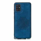 For Samsung Galaxy A41 Mandala Embossed PU + TPU Case with Holder & Card Slots & Photo Frame & Strap(Blue) - 2