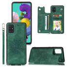 For Samsung Galaxy A51 Mandala Embossed PU + TPU Case with Holder & Card Slots & Photo Frame & Strap(Green) - 1