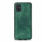 For Samsung Galaxy A51 Mandala Embossed PU + TPU Case with Holder & Card Slots & Photo Frame & Strap(Green) - 2