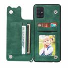For Samsung Galaxy A51 Mandala Embossed PU + TPU Case with Holder & Card Slots & Photo Frame & Strap(Green) - 3