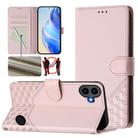 For Nothing Phone 1 Honeycomb Embossing RFID Leather Phone Case(Pink) - 1