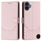 For Nothing Phone 1 Honeycomb Embossing RFID Leather Phone Case(Pink) - 2