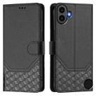 For Nothing Phone 1 Honeycomb Embossing RFID Leather Phone Case(Black) - 2