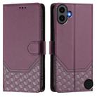 For Nothing Phone 1 Honeycomb Embossing RFID Leather Phone Case(Violet) - 2