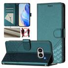 For Nothing Phone 2a Honeycomb Embossing RFID Leather Phone Case(Peacock Green) - 1