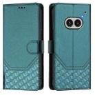 For Nothing Phone 2a Honeycomb Embossing RFID Leather Phone Case(Peacock Green) - 2