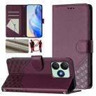 For Wiko T20 Honeycomb Embossing RFID Leather Phone Case(Violet) - 1