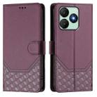 For Wiko T20 Honeycomb Embossing RFID Leather Phone Case(Violet) - 2