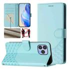 For Wiko T60 Honeycomb Embossing RFID Leather Phone Case(Mint Green) - 1