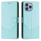 For Wiko T60 Honeycomb Embossing RFID Leather Phone Case(Mint Green) - 2