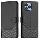 For Wiko T60 Honeycomb Embossing RFID Leather Phone Case(Black) - 2