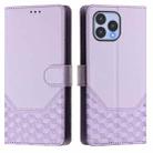 For Wiko T60 Honeycomb Embossing RFID Leather Phone Case(Light Purple) - 2