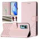 For Ulefone Note 14 Honeycomb Embossing RFID Leather Phone Case(Pink) - 1