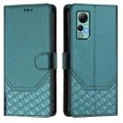 For Ulefone Note 14 Honeycomb Embossing RFID Leather Phone Case(Peacock Green) - 2