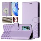 For Ulefone Note 14 Honeycomb Embossing RFID Leather Phone Case(Light Purple) - 1