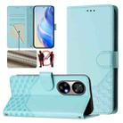 For Ulefone Note 17 Pro Honeycomb Embossing RFID Leather Phone Case(Mint Green) - 1