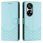 For Ulefone Note 17 Pro Honeycomb Embossing RFID Leather Phone Case(Mint Green) - 2