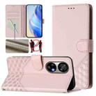 For Ulefone Note 17 Pro Honeycomb Embossing RFID Leather Phone Case(Pink) - 1