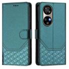 For Ulefone Note 17 Pro Honeycomb Embossing RFID Leather Phone Case(Peacock Green) - 2