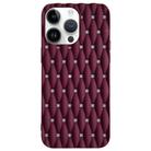 For iPhone 15 Pro Max Weave Cooling Solid Color TPU Phone Case(Wine Red) - 1