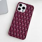 For iPhone 15 Pro Max Weave Cooling Solid Color TPU Phone Case(Wine Red) - 2