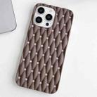 For iPhone 15 Plus Weave Cooling Solid Color TPU Phone Case(Brown) - 2