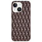 For iPhone 15 Weave Cooling Solid Color TPU Phone Case(Brown) - 1