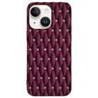 For iPhone 14 Plus Weave Cooling Solid Color TPU Phone Case(Wine Red) - 1